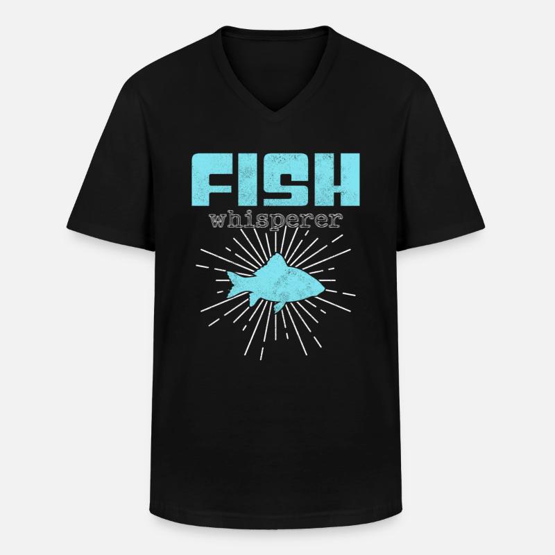 fish whisperer - Männer-T-Shirt mit V-Ausschnitt - Schwarz