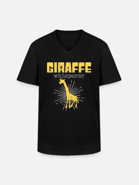 Giraffe Whisperer - Men's V-Neck T-Shirt - black