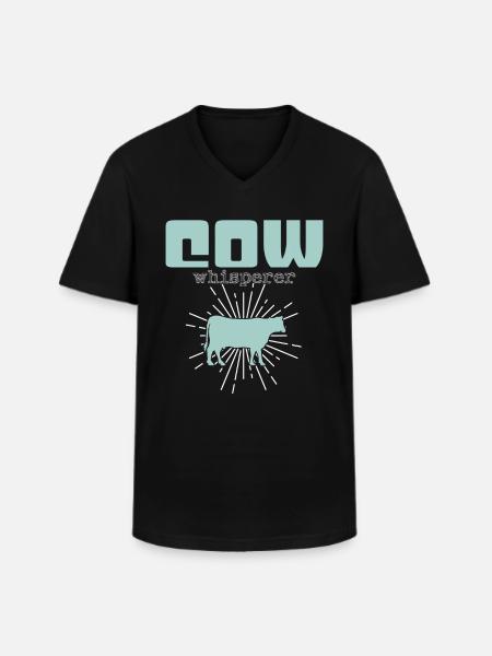 Cows Whisperer - Men's V-Neck T-Shirt - black