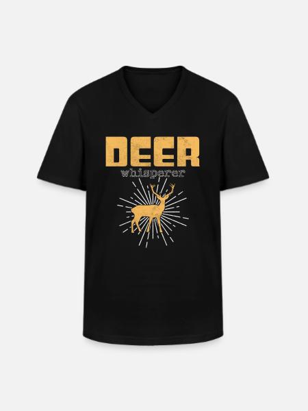 Deer Whisperer - Men's V-Neck T-Shirt - black