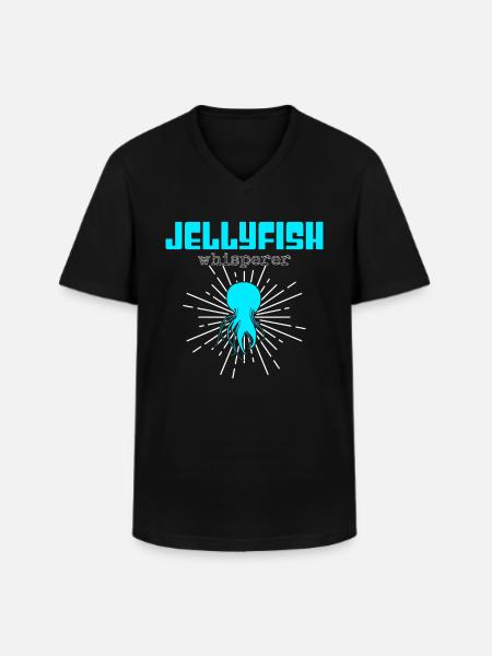 Jellyfish Whisperer - Men's V-Neck T-Shirt - black