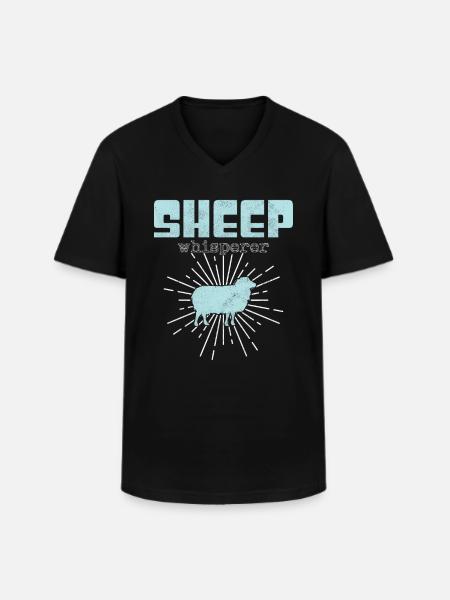 Sheep Whisperer - Men's V-Neck T-Shirt - black