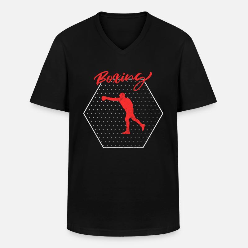 Boxen - Männer-T-Shirt mit V-Ausschnitt - Schwarz