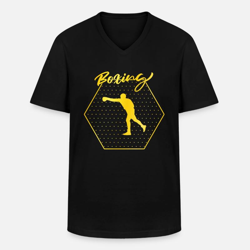 Boxen - Männer-T-Shirt mit V-Ausschnitt - Schwarz