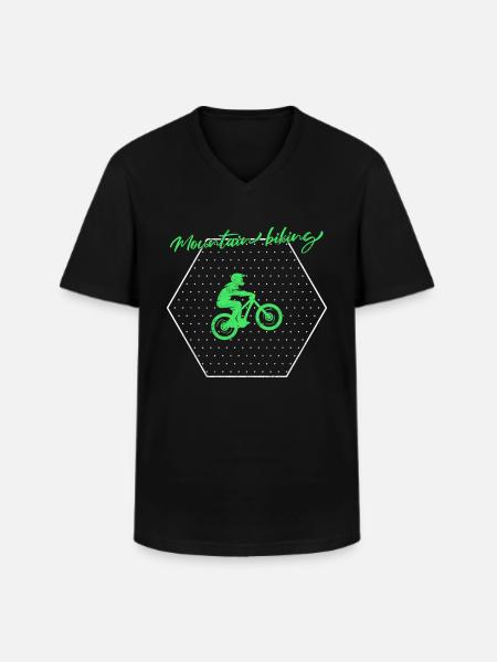 Mountain bike - Men's V-Neck T-Shirt - black