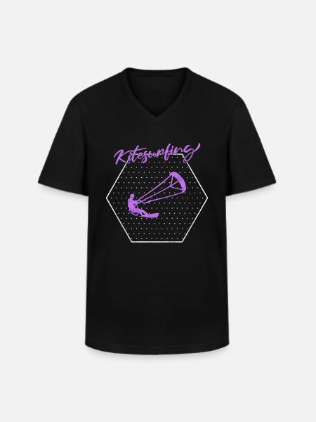 Kite surfing - Men's V-Neck T-Shirt - black