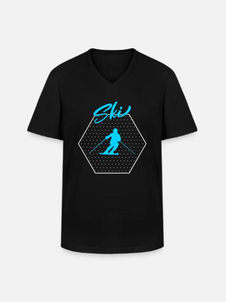 Ski - Men's V-Neck T-Shirt - black