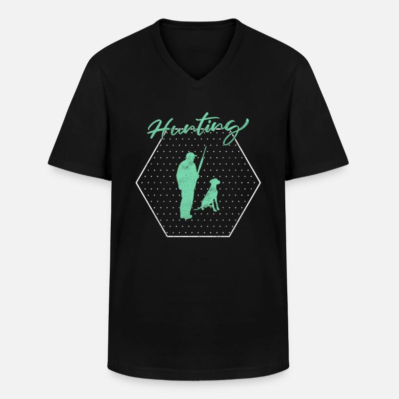 Jagen - Männer-T-Shirt mit V-Ausschnitt - Schwarz
