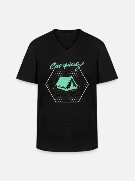 Camp - T-shirt col V Homme - noir