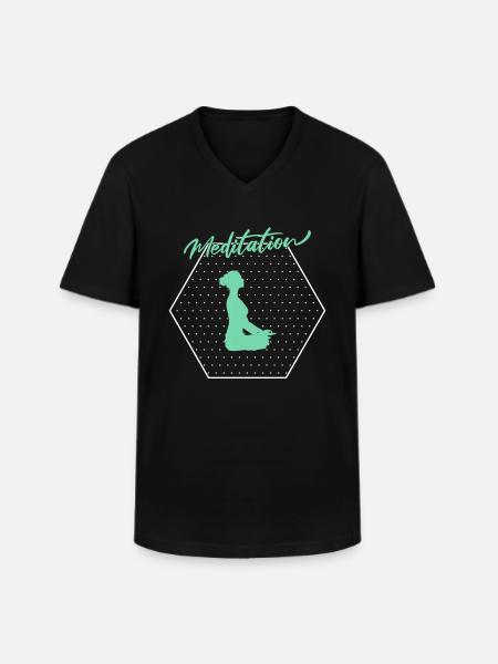 Meditation - Men's V-Neck T-Shirt - black