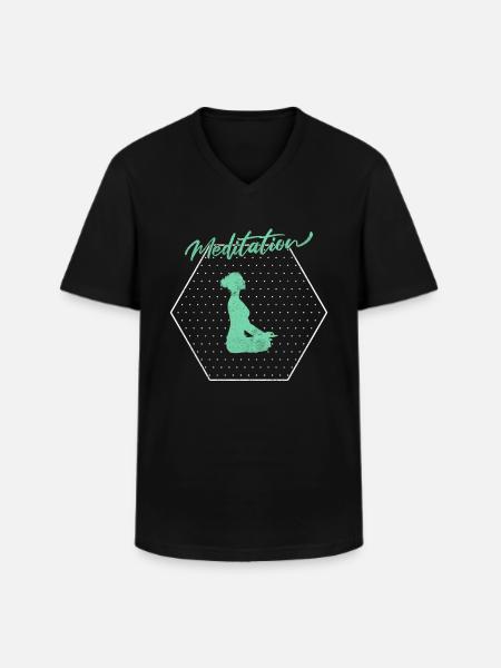 Meditation - Men's V-Neck T-Shirt - black
