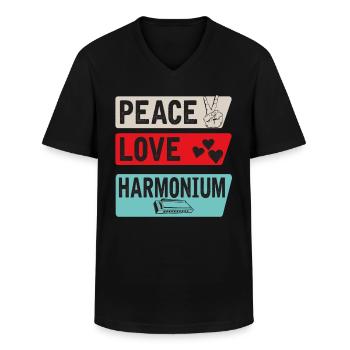 Harmonium Musical Instrument Melodeon - Männer-T-Shirt mit V-Ausschnitt - Schwarz - Vorne - AI Model Male 178 dark (178cm)