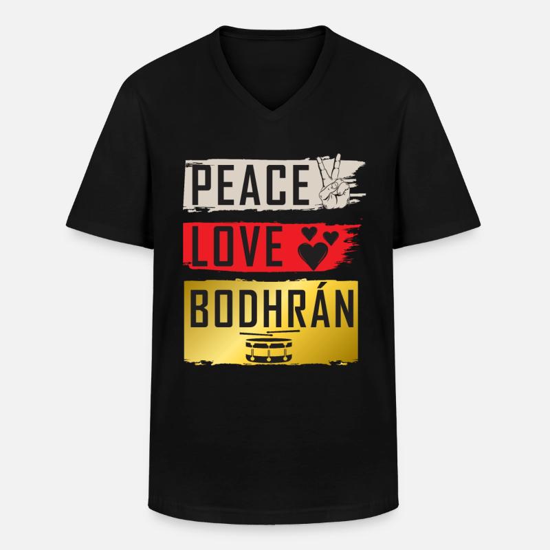 Bodhrán Musical Instrument Frame Drum - Männer-T-Shirt mit V-Ausschnitt - Schwarz
