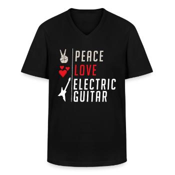 Electric Guitar Musical Instrument - Männer-T-Shirt mit V-Ausschnitt - Schwarz - Vorne - AI Model Male 178 dark (178cm)