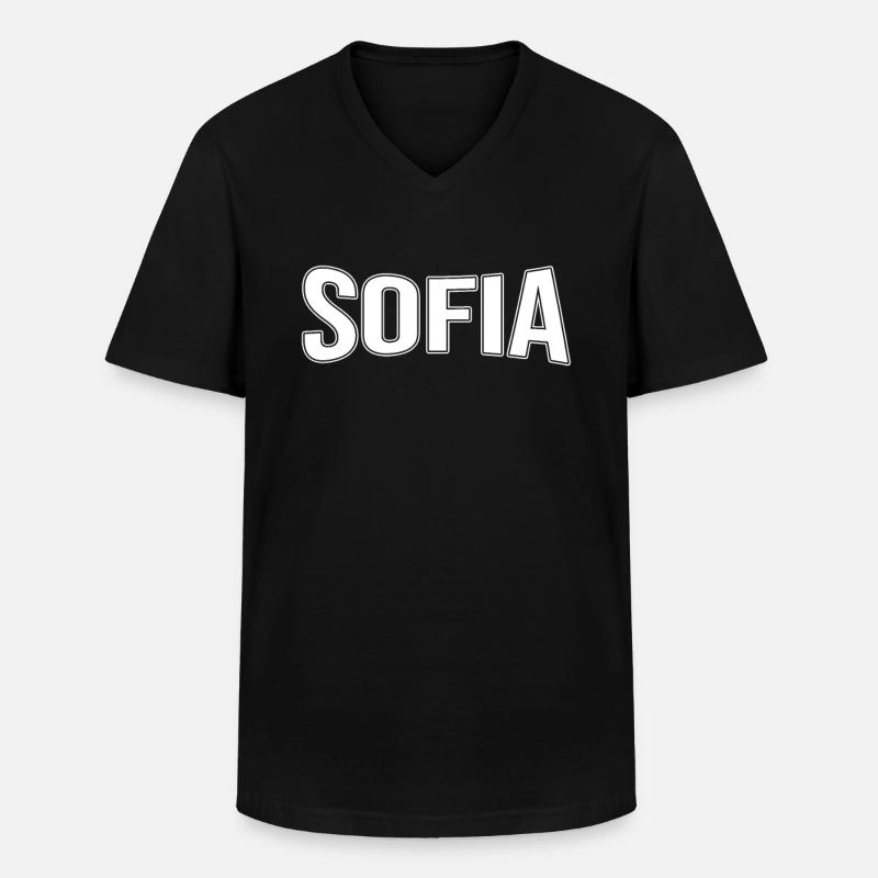 Sofia - Männer-T-Shirt mit V-Ausschnitt - Schwarz