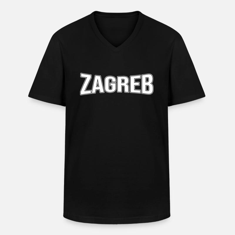 Zagreb - Männer-T-Shirt mit V-Ausschnitt - Schwarz