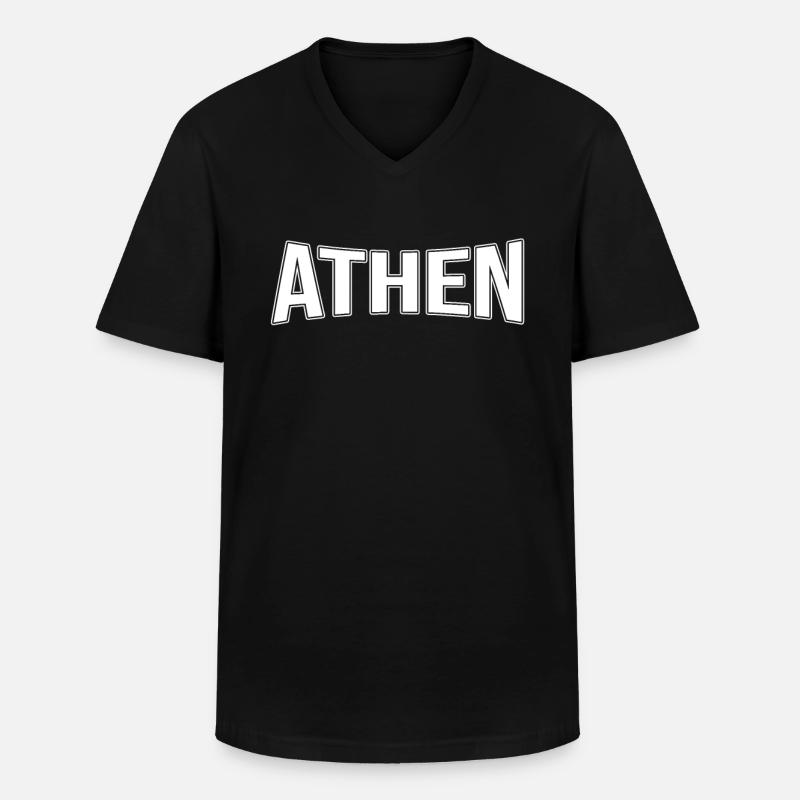 Athen - Männer-T-Shirt mit V-Ausschnitt - Schwarz