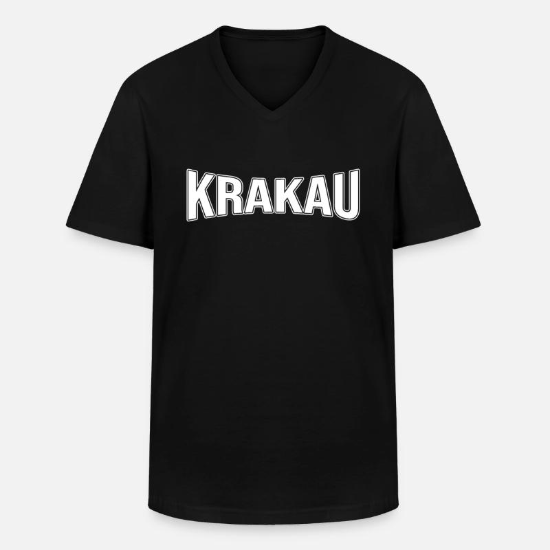 Krakau - Männer-T-Shirt mit V-Ausschnitt - Schwarz