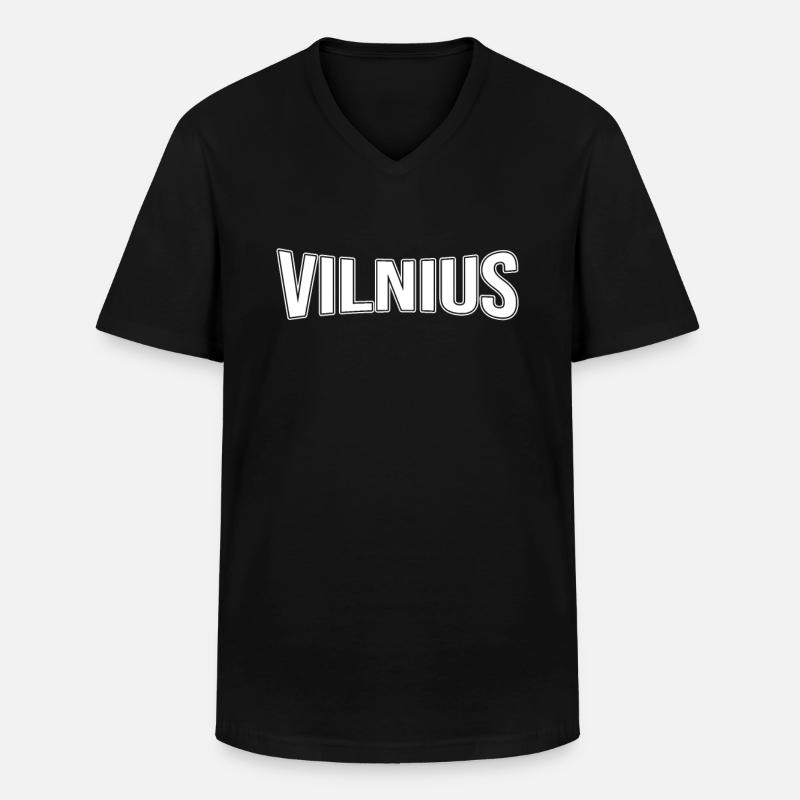 Vilnius - Männer-T-Shirt mit V-Ausschnitt - Schwarz