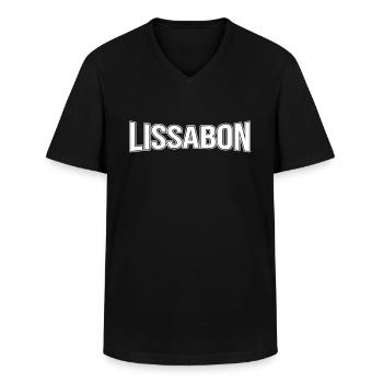 Lissabon - Männer-T-Shirt mit V-Ausschnitt - Schwarz - Vorne - AI Model Male 178 dark (178cm)