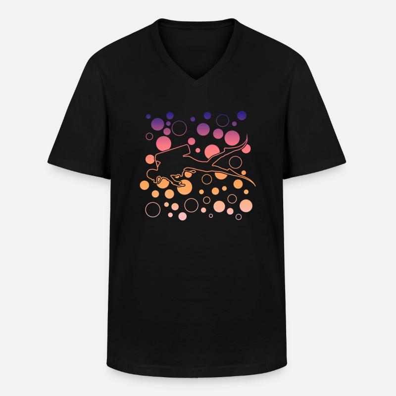Diving - Männer-T-Shirt mit V-Ausschnitt - Schwarz