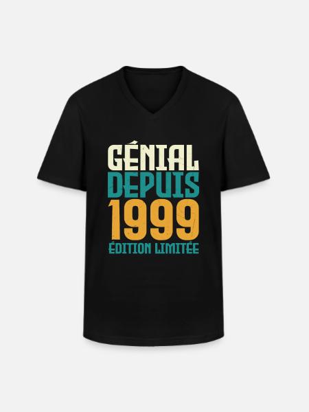Génial depuis 1999 - T-shirt col V Homme - noir