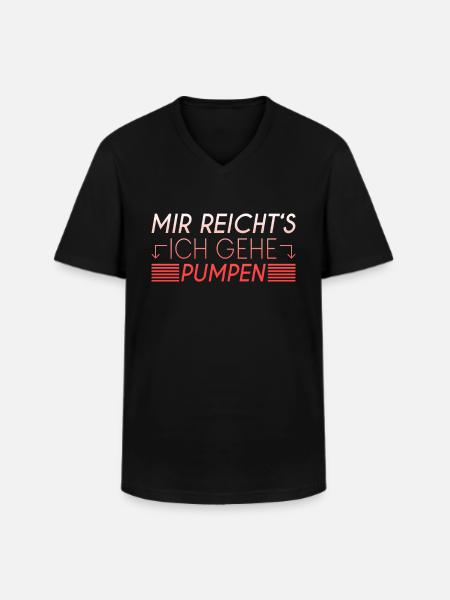 Pumpen Spruch - Männer-T-Shirt mit V-Ausschnitt - Schwarz