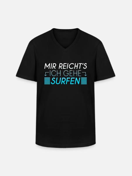 Surfen Spruch - Männer-T-Shirt mit V-Ausschnitt - Schwarz