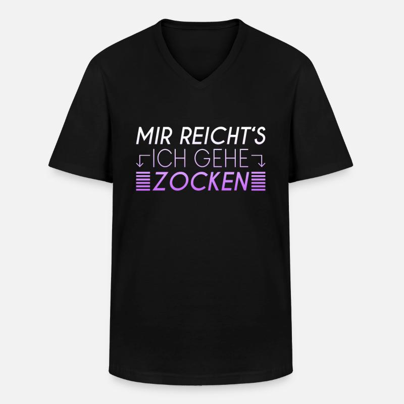 Zocken Spruch - Männer-T-Shirt mit V-Ausschnitt - Schwarz