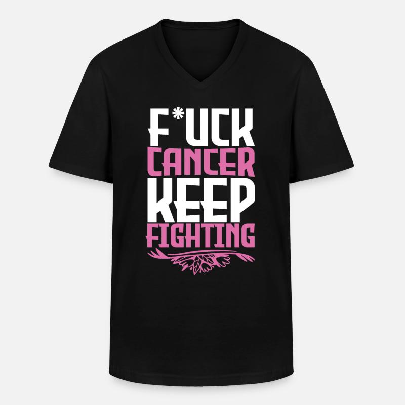 F*ck Krebs - Männer-T-Shirt mit V-Ausschnitt - Schwarz