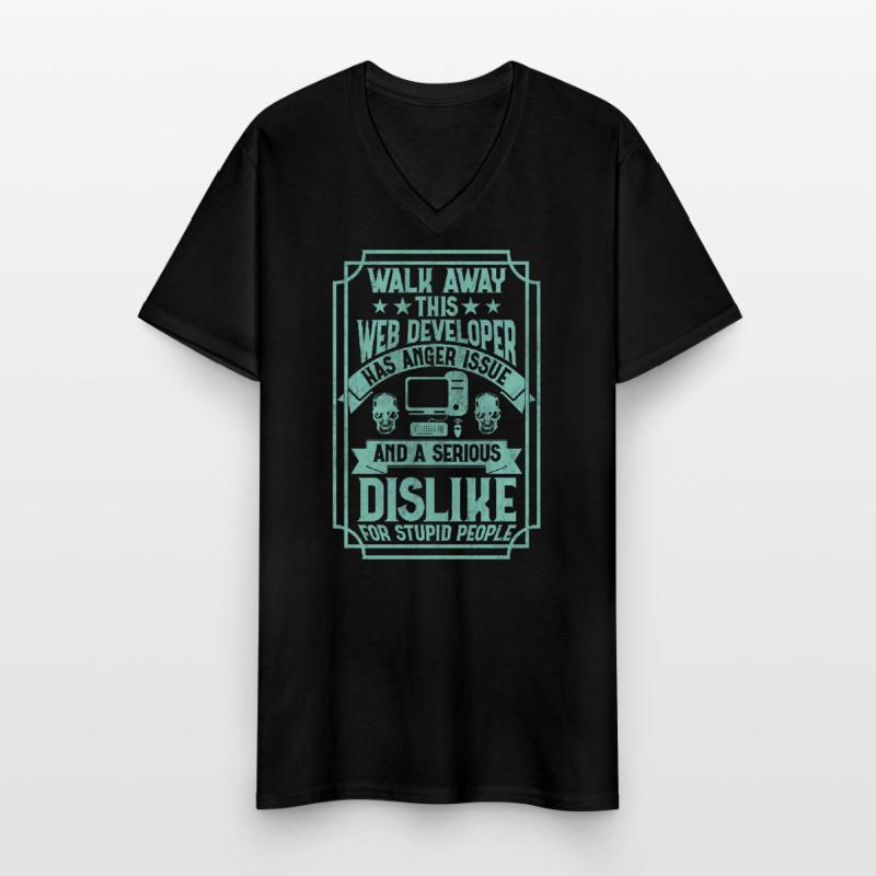 Funny Programmer Web Developer Funny Men's V-Neck T-Shirt