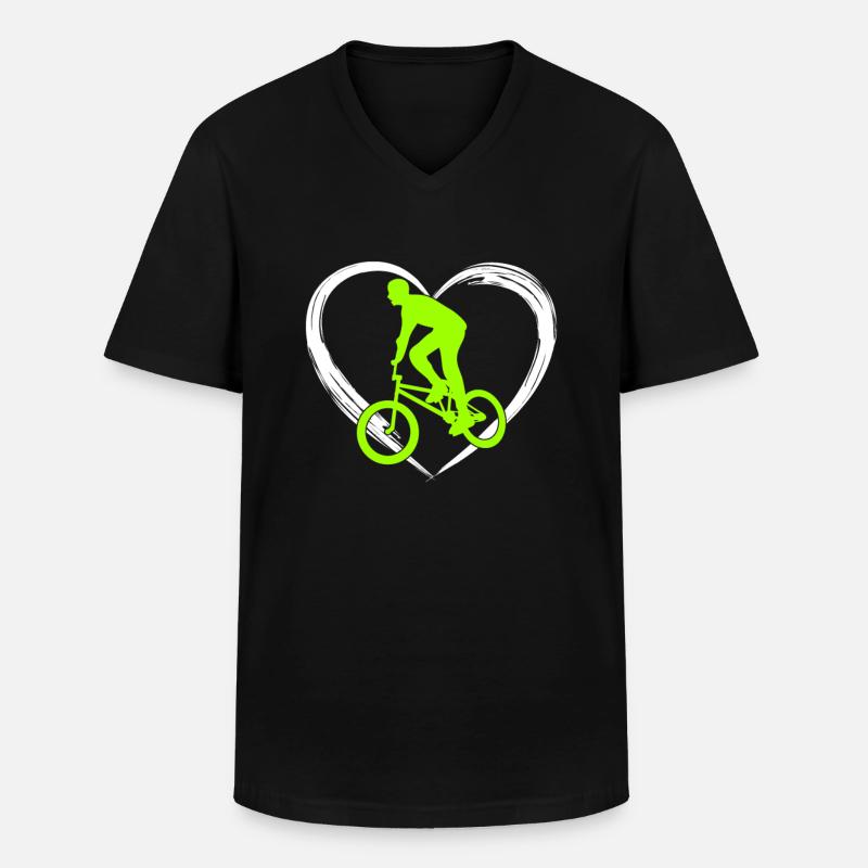 bmx love - Männer-T-Shirt mit V-Ausschnitt - Schwarz