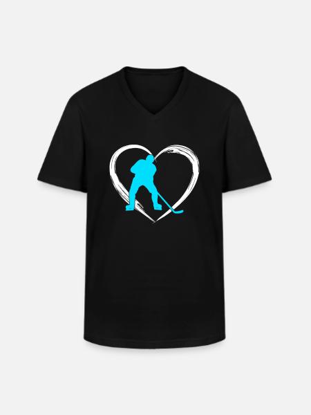 Ice hockey love - Men's V-Neck T-Shirt - black