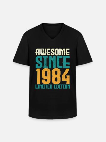 Awesome Since 1984 limited edition. - Men's V-Neck T-Shirt - black