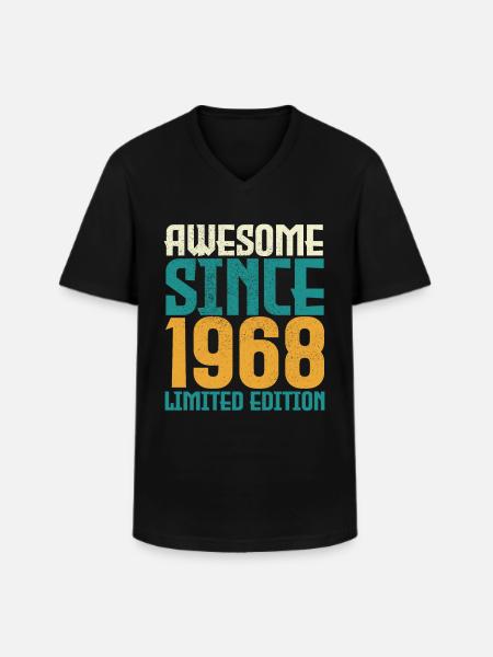 Awesome Since 1968 limited edition. - Men's V-Neck T-Shirt - black