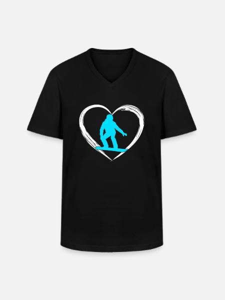 snowboarding love - Männer-T-Shirt mit V-Ausschnitt - Schwarz