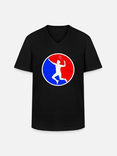 Badminton Logo - Men's V-Neck T-Shirt - black