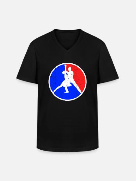Dancing Logo - Men's V-Neck T-Shirt - black