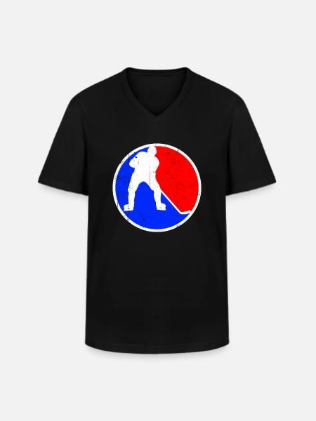 Eishockey Logo - Männer-T-Shirt mit V-Ausschnitt - Schwarz