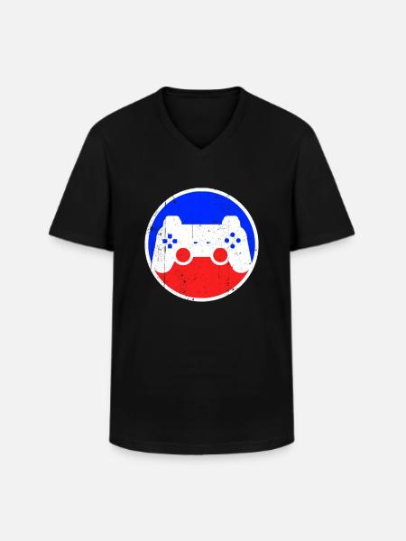 Logo de jeu - T-shirt col V Homme - noir