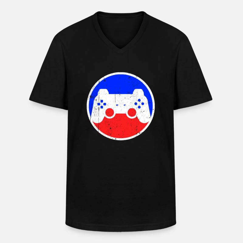 Gaming Logo - Männer-T-Shirt mit V-Ausschnitt - Schwarz