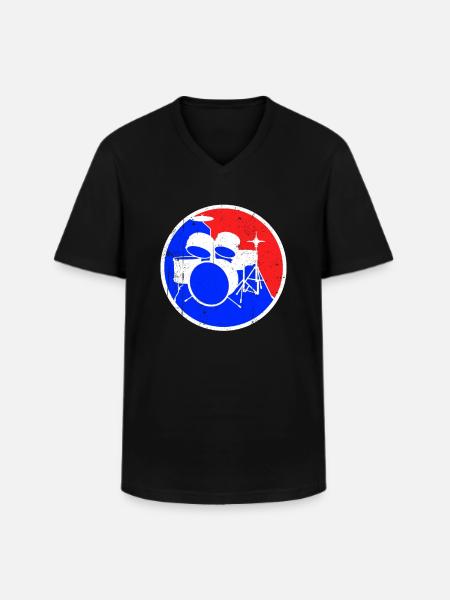Drums Logo - Men's V-Neck T-Shirt - black