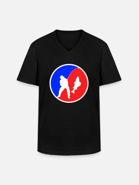 Fishing Logo - Men's V-Neck T-Shirt - black