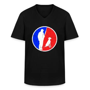 Logo de chasse - T-shirt col V Homme - noir - Devant - AI Model Male 178 dark (178cm)