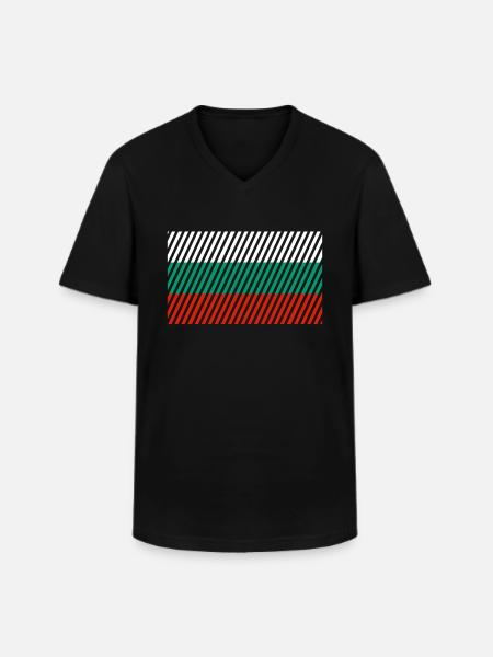 Drapeau bulgare - T-shirt col V Homme - noir