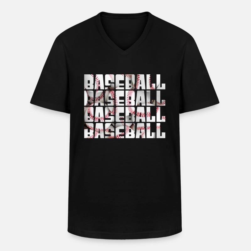 baseball - Männer-T-Shirt mit V-Ausschnitt - Schwarz