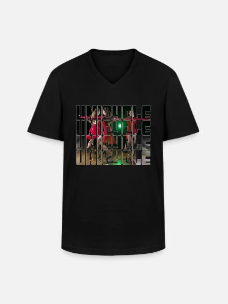 Unicycling - Men's V-Neck T-Shirt - black