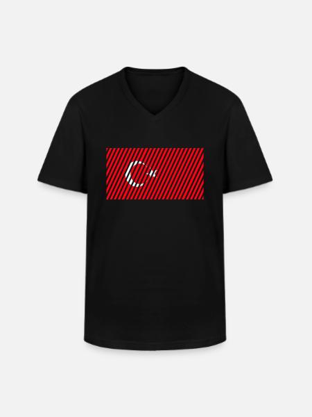 Turkey Flag - Men's V-Neck T-Shirt - black