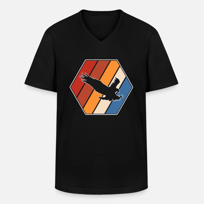 Adler Retro - Männer-T-Shirt mit V-Ausschnitt - Schwarz