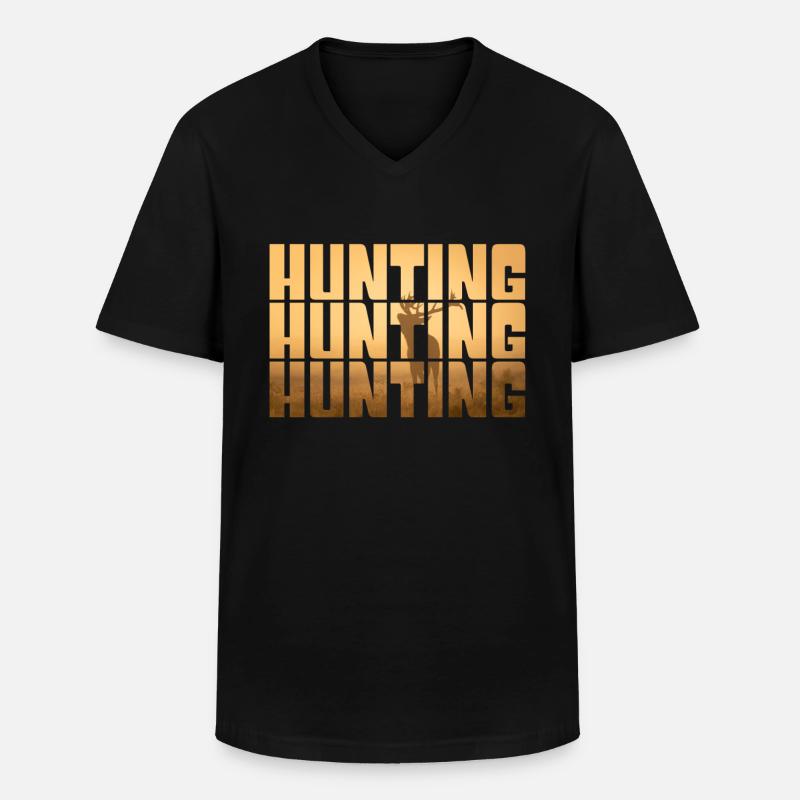 Jagen - Männer-T-Shirt mit V-Ausschnitt - Schwarz